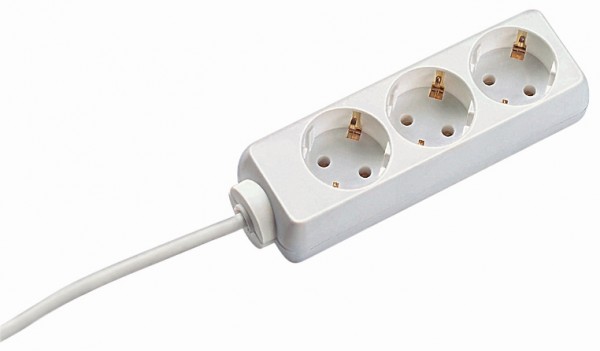 Bachmann Tischsteckdose, 3xDosen(CEE7)->Stecker(CEE7), SELLY, 1,5m, weiss,