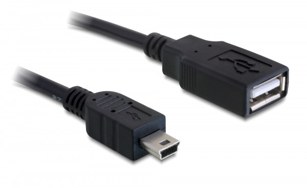 DeLock Kabel USB 2.0 A (Bu) > mini USB (St) 0,5m