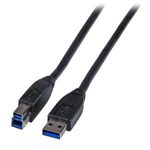 Kabel USB3.0, 1.8m, A(St)/B(St), schwarz;