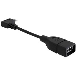 DeLock Kabel USB 2.0 A (Bu) > micro B (St) gewinkelt 0,11m