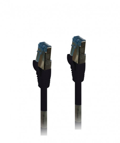 Patchkabel RJ45, CAT6A 500Mhz,10m, schwarz, S-STP(S/FTP), PUR(Außen/Outdoor/Industrie), AWG26, Syner