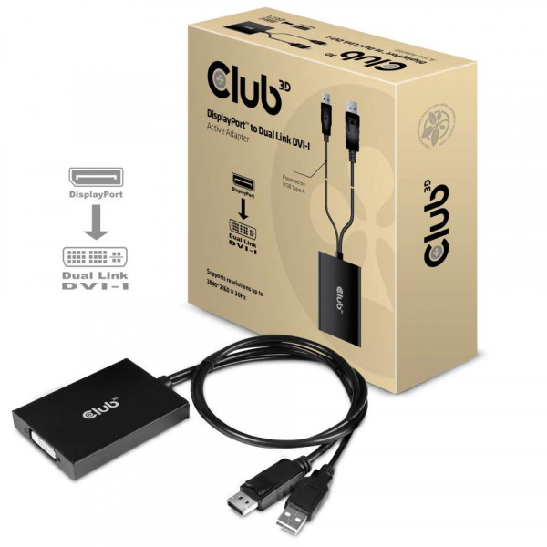 Adapter DisplayPort => DVI-I - Dual Link *Club3D* Aktiv