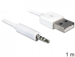 Delock Adapter USB 2.0 > 3,5 mm Klinke 4 Pin f. IPod Shuffle *weiß*