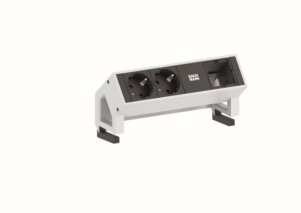 Bachmann Desk2 Steckdosenleiste, 2xDosen(CEE7) mit Zuleitung GST18