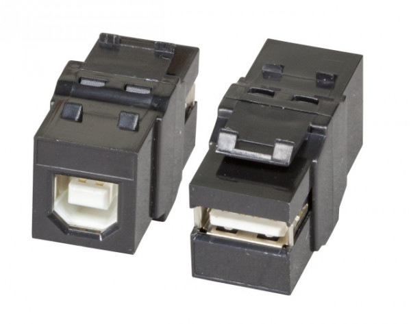 Keystone, Modul, USB 2.0 A-B, schwarz,