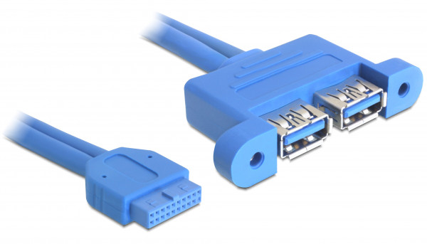 DeLock USB 3.0 Pin Header Buchse > 2 x USB 3.0 A Buchse