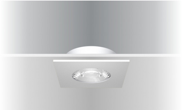 Synergy 21 LED Deckeneinbauspot Helios silber, quadratisch, warmweiß