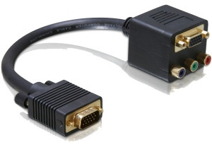 DeLock Konverter VGA Stecker zu VGA + 3x Cinch Buchse